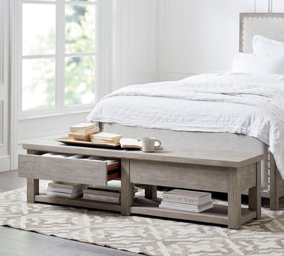 Farmhouse End Of Bed Storage Bench Farmhouse Storage Bench | Pottery Barn Australia